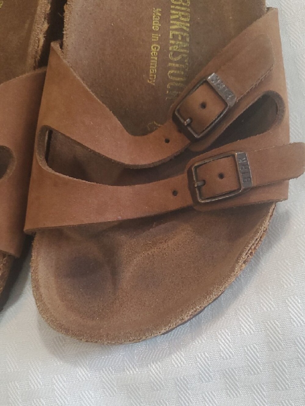 Birkenstock Brown Double Buckle Slide Sandals - Picture 6 of 14